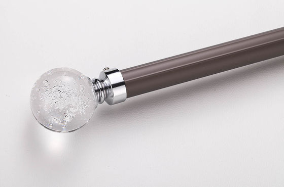 좋은 가격 Aluminum Material Grey Color Modern Design Fancy Curtain Rod With Crystal End Cap 온라인으로